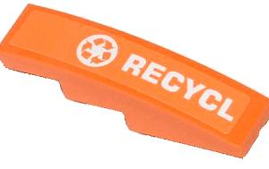 61678pb066 - Slope, Curved 4 x 1 with Recycling Arrows and 'RECYCL' Pattern (Sticker) - Set 70808