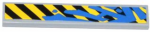 6636pb087 - Tile 1 x 6 with Black and Yellow Danger Stripes and Blue Graffiti Tag Pattern (Sticker) - Set 70808