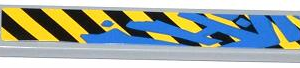 6636pb087 - Tile 1 x 6 with Black and Yellow Danger Stripes and Blue Graffiti Tag Pattern (Sticker) - Set 70808