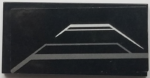 87079pb0613L - Tile 2 x 4 with Metallic Silver and Flat Silver Trapezoidal Pattern Model Left Side (Sticker) - Set 76047