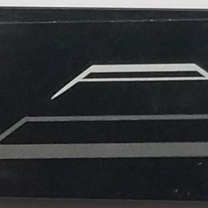 87079pb0613L - Tile 2 x 4 with Metallic Silver and Flat Silver Trapezoidal Pattern Model Left Side (Sticker) - Set 76047