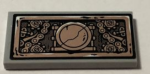 87079pb0933 - Tile 2 x 4 with Copper Gears, Chains and Cracked Round Plate Pattern (Sticker) - Set 70595
