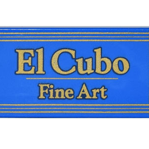 87079pb1076 - Tile 2 x 4 with Gold 'El Cubo Fine Art' and Geometric Frame Pattern