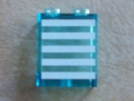 87552pb015 - Panel 1 x 2 x 2 with Side Supports - Hollow Studs with 5 White Stripes Pattern (Sticker) - Set 60023