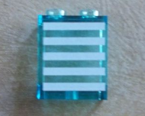 87552pb015 - Panel 1 x 2 x 2 with Side Supports - Hollow Studs with 5 White Stripes Pattern (Sticker) - Set 60023