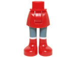 92252c00pb008 - Mini Doll Hips and Skirt, Sand Blue Legs and Red Boots Pattern - Thick Hinge