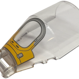 92279pb014 - Windscreen 6 x 4 x 2 Round with Bar Handle with Light Bluish Gray and Bright Light Orange SW Shin Hati's Starfighter Cockpit Pattern