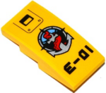 93606pb047 - Slope, Curved 4 x 2 with Screws, Deep Sea Logo with Silver Anchor and Red Tentacle and 'E-01' Pattern (Sticker) - Set 60092