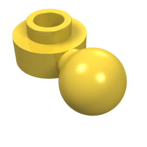 3614a - Plate, Round 1 x 1 with Tow Ball with Round Hole (Homemaker Figure / Maxifigure Hand)
