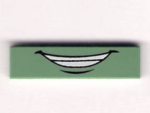 2431pb167 - Tile 1 x 4 with Smile and White Teeth Pattern