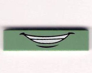 2431pb167 - Tile 1 x 4 with Smile and White Teeth Pattern