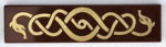2431pb848 - Tile 1 x 4 with Gold Intertwined Sea Serpent / Snake Pattern