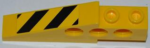 2744pb020L - Technic Slope 6 x 1 x 1 2/3 with Black and Yellow Danger Stripes Pattern Model Left Side (Sticker) - Set 7746