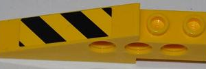 2744pb020R - Technic Slope 6 x 1 x 1 2/3 with Black and Yellow Danger Stripes Pattern Model Right Side (Sticker) - Set 7746