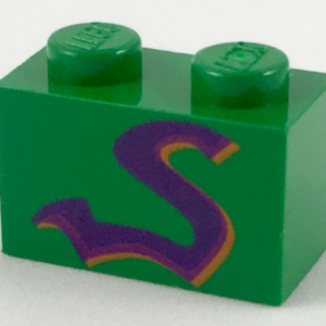 3004px5 - Brick 1 x 2 with Purple Snake Pattern