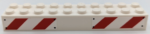 3006pb012L - Brick 2 x 10 with Red and White Danger Stripes and Rivets Pattern Model Left Side (Stickers) - Set 75917