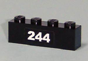 3010pb101 - Brick 1 x 4 with White '244' Pattern (Sticker) - Set 7641