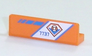 30413pb012R - Panel 1 x 4 x 1 with Coast Guard Logo and Blue '7737' on Diagonal White Stripe Pattern Model Right Side (Sticker) - Set 7737