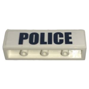 30413pb068 - Panel 1 x 4 x 1 with Dark Blue 'POLICE' Pattern (Sticker) - Set 60070