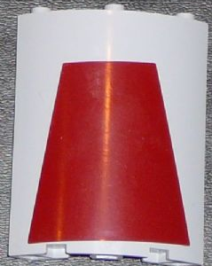 30562pb026 - Cylinder Quarter 4 x 4 x 6 with Dark Red Trapezoid Pattern (Sticker) - Set 7964