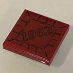 3068pb1475 - Tile 2 x 2 with '1962' Pattern (Sticker) - Set 76057