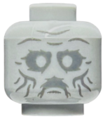 28621pb0135 - Minifigure, Head Alien Dark Bluish Gray Cheek Lines, Chin Dimple, and Wrinkles, Sunken Eyes and Mouth Pattern (HP Statue of Slytherin Face) - Vented Stud