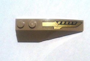 41747pb051 - Wedge 6 x 2 Right with Gold Emblem Pattern (Sticker) - Set 6869