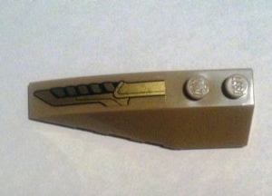 41748pb051 - Wedge 6 x 2 Left with Gold Emblem Pattern (Sticker) - Set 6869