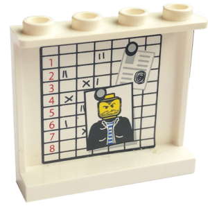 4215bpb19 - Panel 1 x 4 x 3 - Hollow Studs with Police Case Board and Minifigure Photo Pattern on Inside (Sticker) - Set 7743