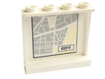 4215bpb20 - Panel 1 x 4 x 3 - Hollow Studs with Map Street Pattern 8 with 'CITY' on Inside (Sticker) - Set 7743