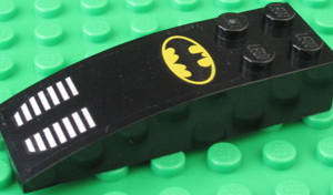 44126pb039 - Slope, Curved 6 x 2 with Batman Logo and Grille Pattern (Sticker) - Set 6864