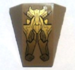 47753pb037 - Wedge 4 x 4 Triple Curved No Studs with Gold Armor Plates Pattern (Sticker) - Set 6869