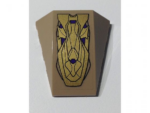 47753pb055 - Wedge 4 x 4 Triple Curved No Studs with Gold Emblem Pattern (Sticker) - Set 6865