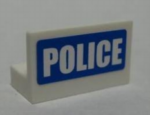 4865pb013 - Panel 1 x 2 x 1 with 'POLICE' White on Blue Pattern (Sticker) - Set 7741