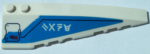 50956pb052 - Wedge 10 x 3 Right with Dark Azure Panel, Hatch, Red Triangle and Ninjago Logogram 'ZANE' Pattern (Sticker) - Set 70673
