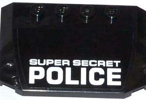 52031pb072 - Wedge 4 x 6 x 2/3 Triple Curved with White 'SUPER SECRET POLICE' Pattern (Sticker) - Set 70808