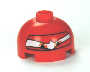 553pb013 - Brick, Round 2 x 2 Dome Top with Eyes Squinting and F1 Helmet Pattern (Francesco)
