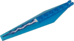 57906pb014 - Hinge Plate 3 x 12 with Angled Side Extensions and Tapered Ends with Blue and White Lightning on Transparent Background Pattern Type 1 (Sticker) - Set 70602