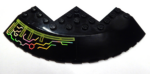 58846pb08L - Brick, Round Corner 10 x 10 with Slope 33 Edge, Axle Hole, Facet Cutout with Iridescent Mirrored Circuit Pattern Model Left Side (Sticker) - Sets 7644 / 7646 / 7649