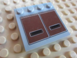 6179pb081 - Tile, Modified 4 x 4 with Studs on Edge with Reddish Brown Panels Pattern (Sticker) - Set 7753