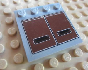 6179pb081 - Tile, Modified 4 x 4 with Studs on Edge with Reddish Brown Panels Pattern (Sticker) - Set 7753