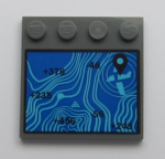 6179pb156 - Tile, Modified 4 x 4 with Studs on Edge with Blue Altitude Profile and Plane Position Marker Pattern (Sticker) - Sets 60160 / 60161