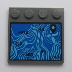 6179pb156 - Tile, Modified 4 x 4 with Studs on Edge with Blue Altitude Profile and Plane Position Marker Pattern (Sticker) - Sets 60160 / 60161