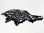 69657 - Cloth Wing Dragon Left, Tattered with Bones, Black Skin, and Dark Bluish Gray Spots Pattern