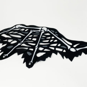69657 - Cloth Wing Dragon Left, Tattered with Bones, Black Skin, and Dark Bluish Gray Spots Pattern