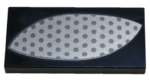 87079pb1218L - Tile 2 x 4 with Silver Hexagon Mesh Eye Cover Pattern Model Left Side