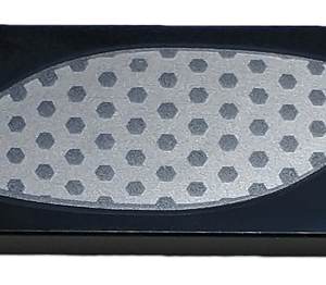 87079pb1218L - Tile 2 x 4 with Silver Hexagon Mesh Eye Cover Pattern Model Left Side
