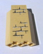 87421pb003 - Panel 3 x 3 x 6 Corner Wall without Bottom Indentations with Bricks Pattern 3 (Sticker) - Sets 4842 / 4867