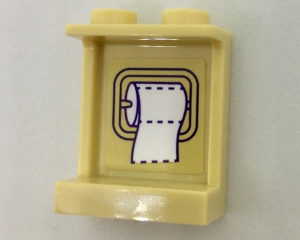 87552pb044 - Panel 1 x 2 x 2 with Side Supports - Hollow Studs with Toilet Paper Roll on Inside Pattern (Sticker) - Set 41313