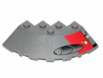 95188pb19R - Brick, Round Corner 6 x 6 with Slope 33 Edge, Facet Cutout with Missile Launcher Pattern Right (Sticker) - Set 75001